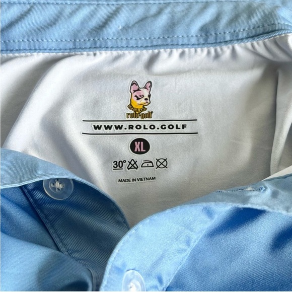 ROLO GOLF Blue Canadiana Print Polo Shirt Size XL - Picture 5 of 6